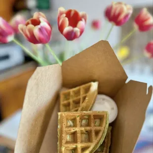 Pandan Waffle (missing one piece because I ate one on the drive home)