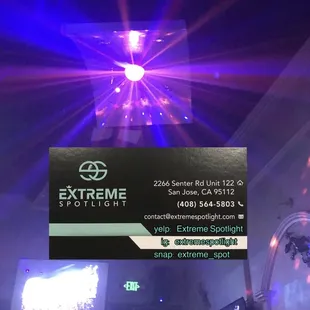 a business card for extreme lighting