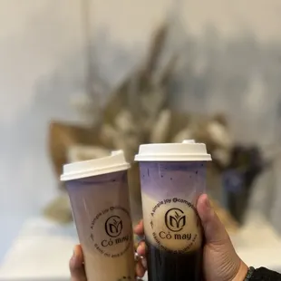 two cups of bubble tea