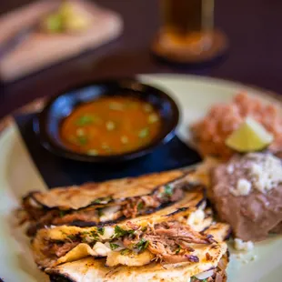 a plate of mexican food