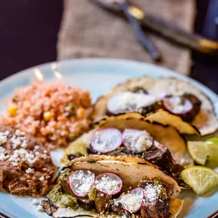 a plate of mexican food