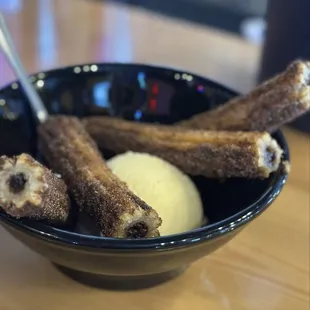 Churros with Vanilla Ice Cream