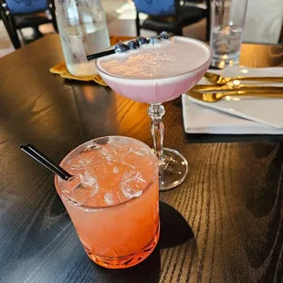 Blueberry vodka fizz and strawberry bourbon lemonade.