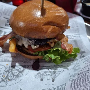 Peanut butter jelly bacon cheesebuger.was so good