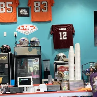 jerseys on the wall