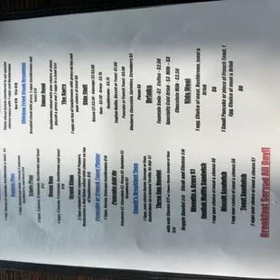 menu