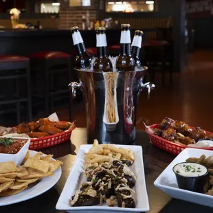 Beer Bucket and Entrees