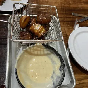 Pretzel bites with cheese.