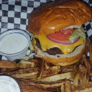 Great burger made however you like. Fresh cut fries. And delicious homemade ranch dressing which is always a plus in my book!