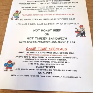 Coach&apos;s Corner Menus