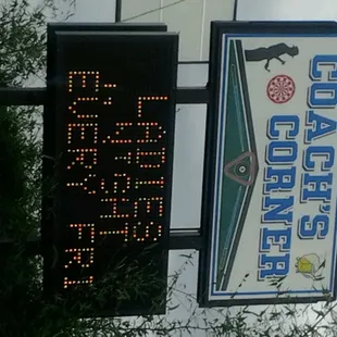 a sign for the coach's corner