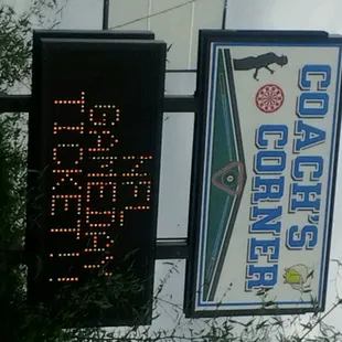 a traffic light and a sign