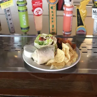 Chicken Caesar wrap(I added bacon and sub ranch) the best wrap around.You have to try it!!! Lunch is from Tue-Thur 11:00-3:00 Fri 11:00-8:30