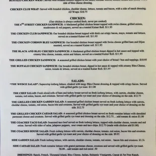 NEW Summer Menu 2019