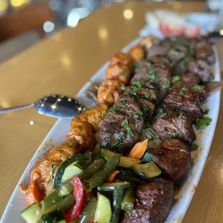 Dinner for 2 - Two mixed Mediterranean Feast Kebab