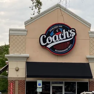 the front of the restaurant