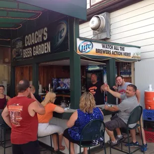 Patio bar with the best bartender outside of Coach's!