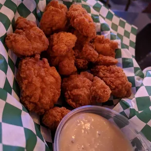 New Chicken Waffle Bites on special for $6.95.  not bad; maple dipping sauce is nice.