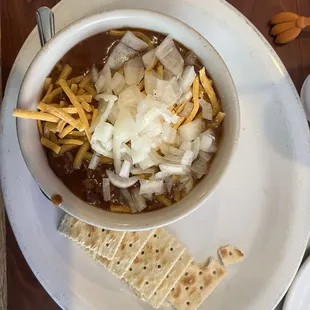Chili $5.75 with cheese and onions