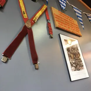 a fireman&apos;s hat and suspenders