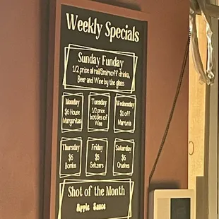 Weekly specials