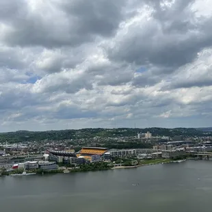 a view of the city from the top of the hill