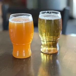 two glasses of beer