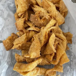 Over cooked wonton wrappers