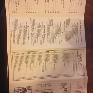 the menu