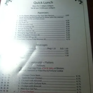 Lunch specials