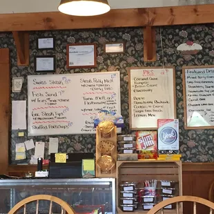 menus on the wall