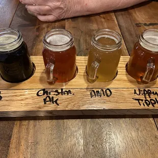 a flight of beers