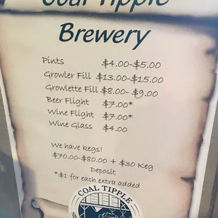prices of beer