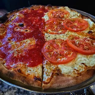 Half Coal Vine's Regular Pie and half White Special