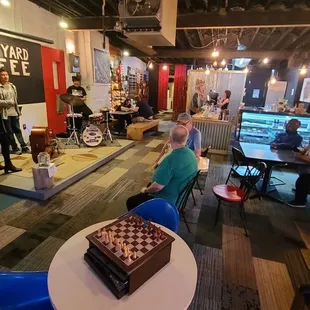 a man playing a game of chess