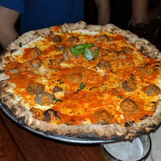 Vodka Meatball Pizza