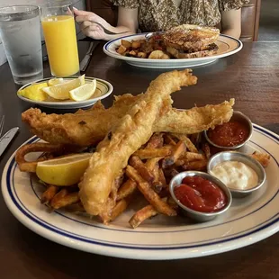 French Toast and Fried Chicken Sando, Fish n&apos; Chips