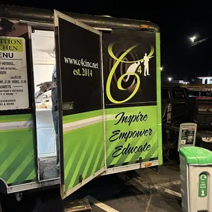 a food truck parked in a parking lot