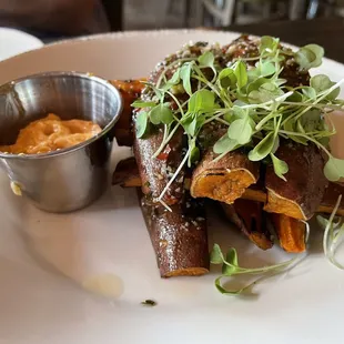 $9 grilled sweet potatoes, the aioli it comes with is amazing!