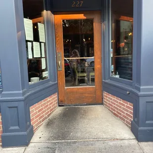 the entrance to the restaurant