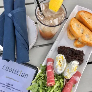 Burrata and a mocktail