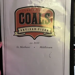 Menu front
