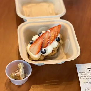 Strawberry croffle