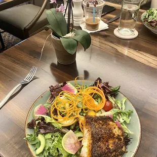 Garden salad with catch of the day