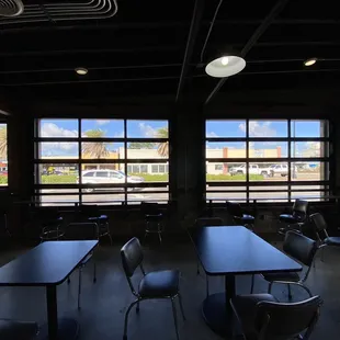 The front space with opening doors.