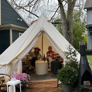 Private heated tent for 6
