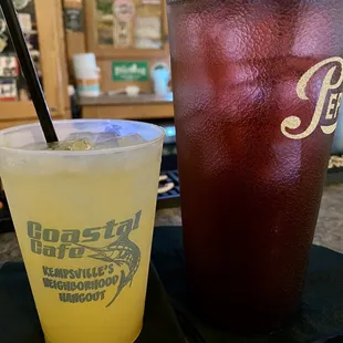 a cold beverage and a drink