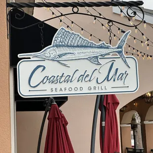 a sign for the restaurant