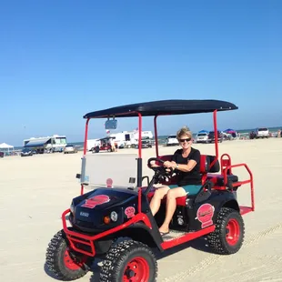Mrs. Coastal Ed at the beach in Port A!