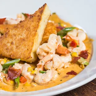 Sauteed Shrimp &amp; Creamy Grit Cake at Coastal Flats